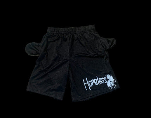 pocketed skull mesh shorts